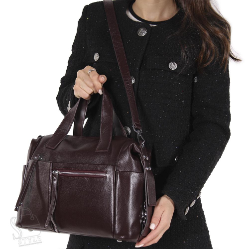 Сумка женская кожаная 6619VG wine purple Vitelli Grassi