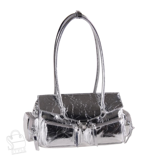Сумка женская кожаная 3350Q silver Polina&Eiterou
