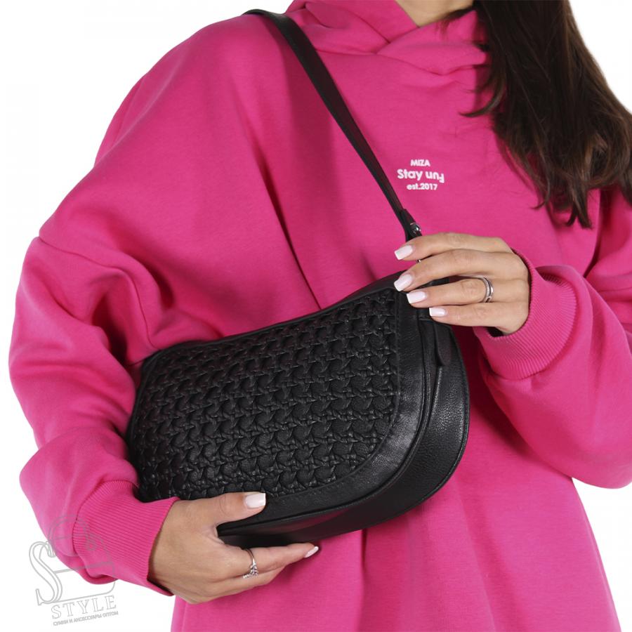 Сумка женская кожаная 2164Y black Polina&Eiterou