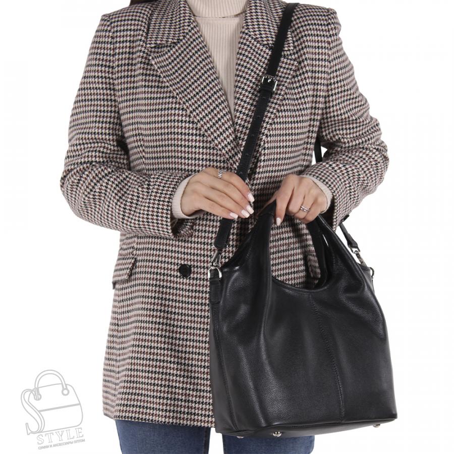 Сумка женская кожаная 8555-1 black Polina&Eiterou