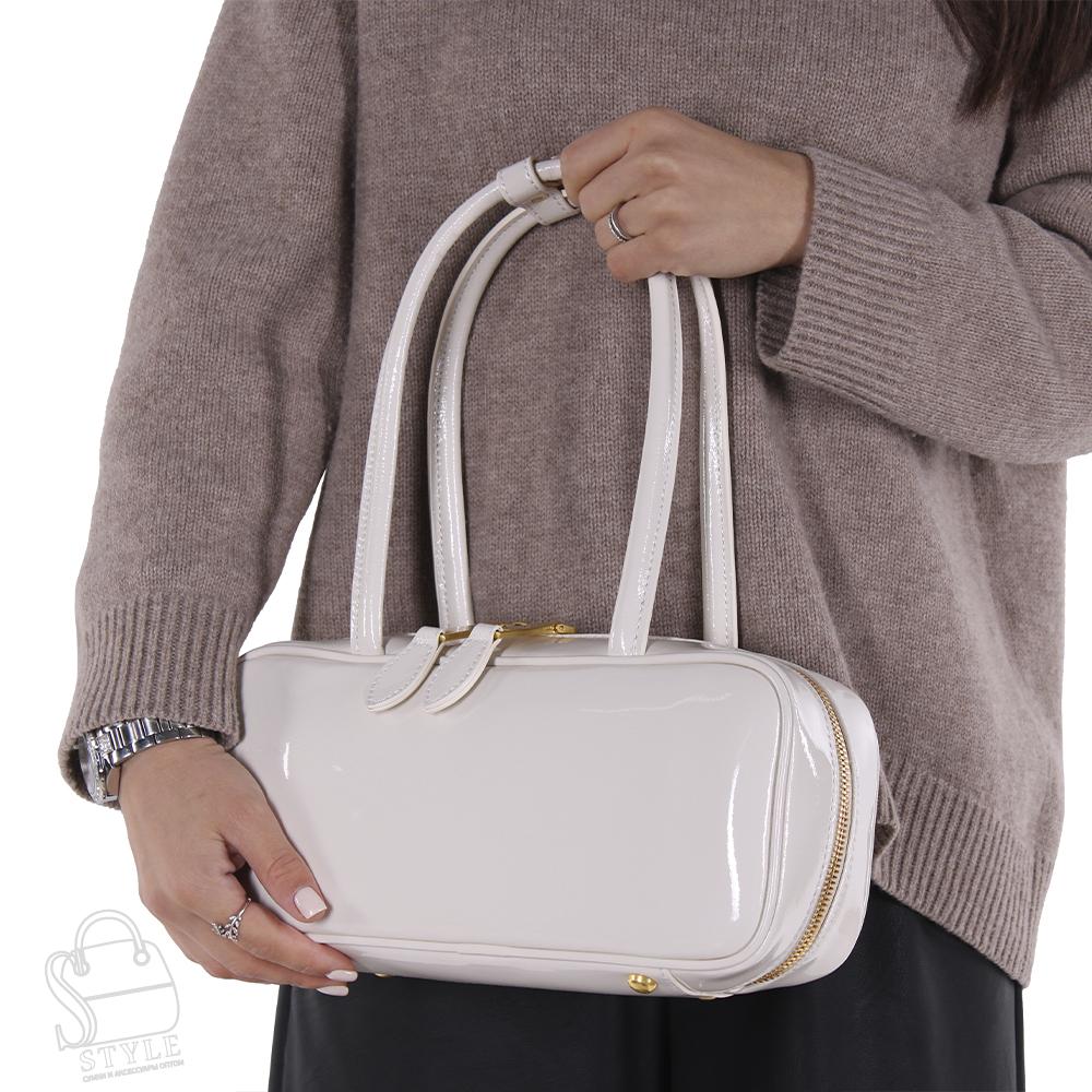 Сумка женская кожаная 2261Y milk white Polina&Eiterou