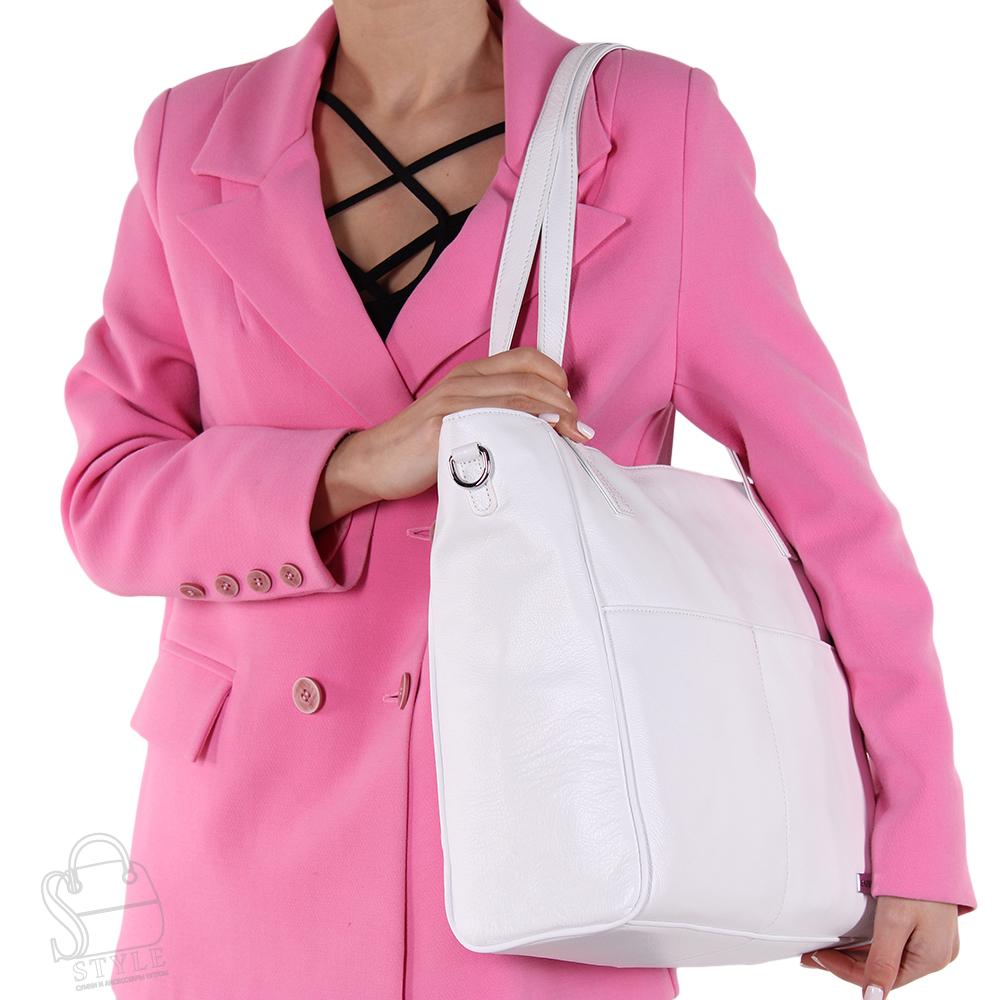 Сумка женская кожаная 98051 white Velina Fabbiano-Safenta/30 в Новосибирске