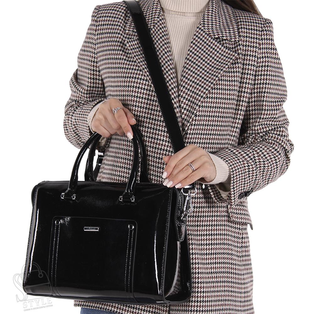 Сумка женская кожаная 9221-1 black Velina Fabbiano-Safenta