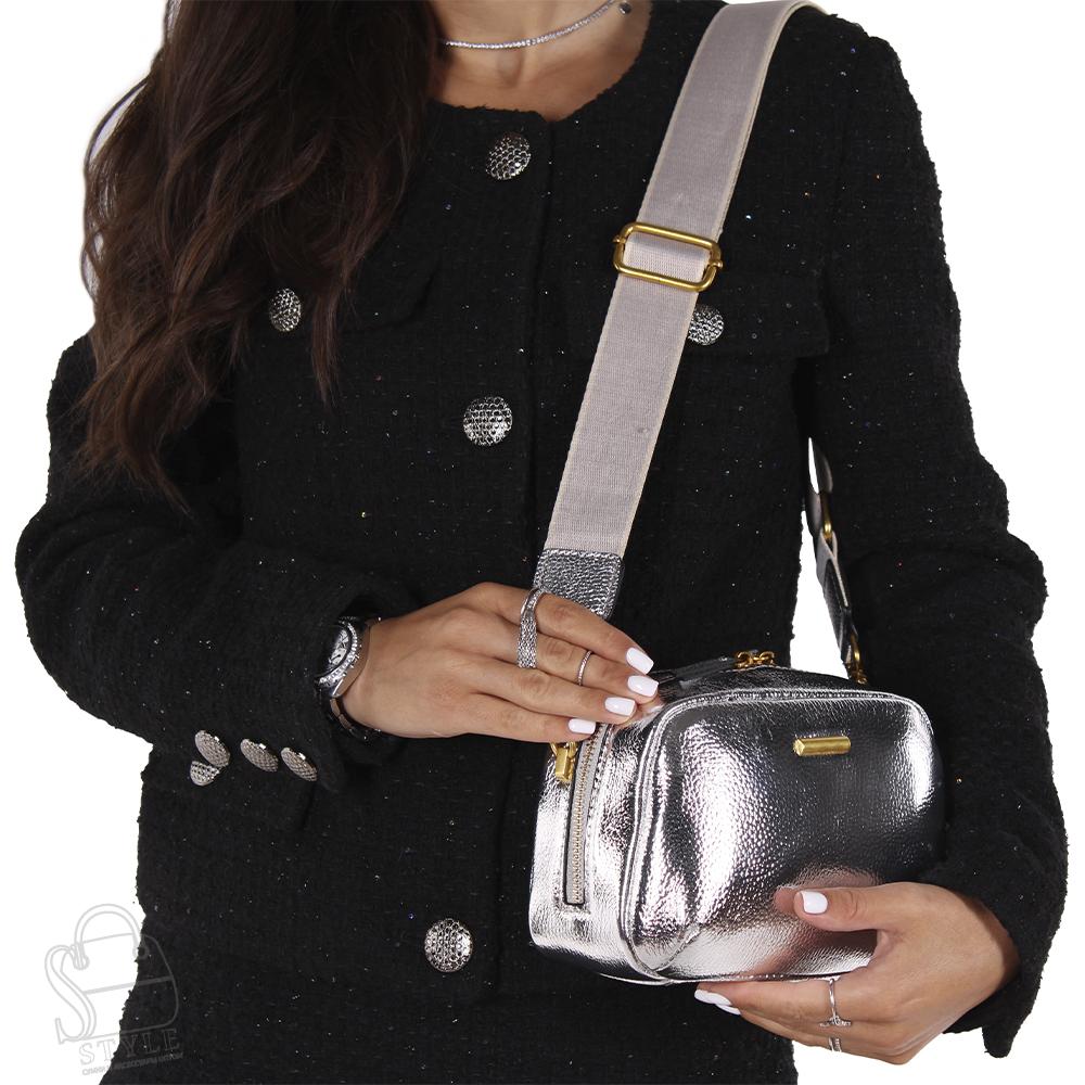 Сумка женская кожаная 8716NN silver Natale Navetta