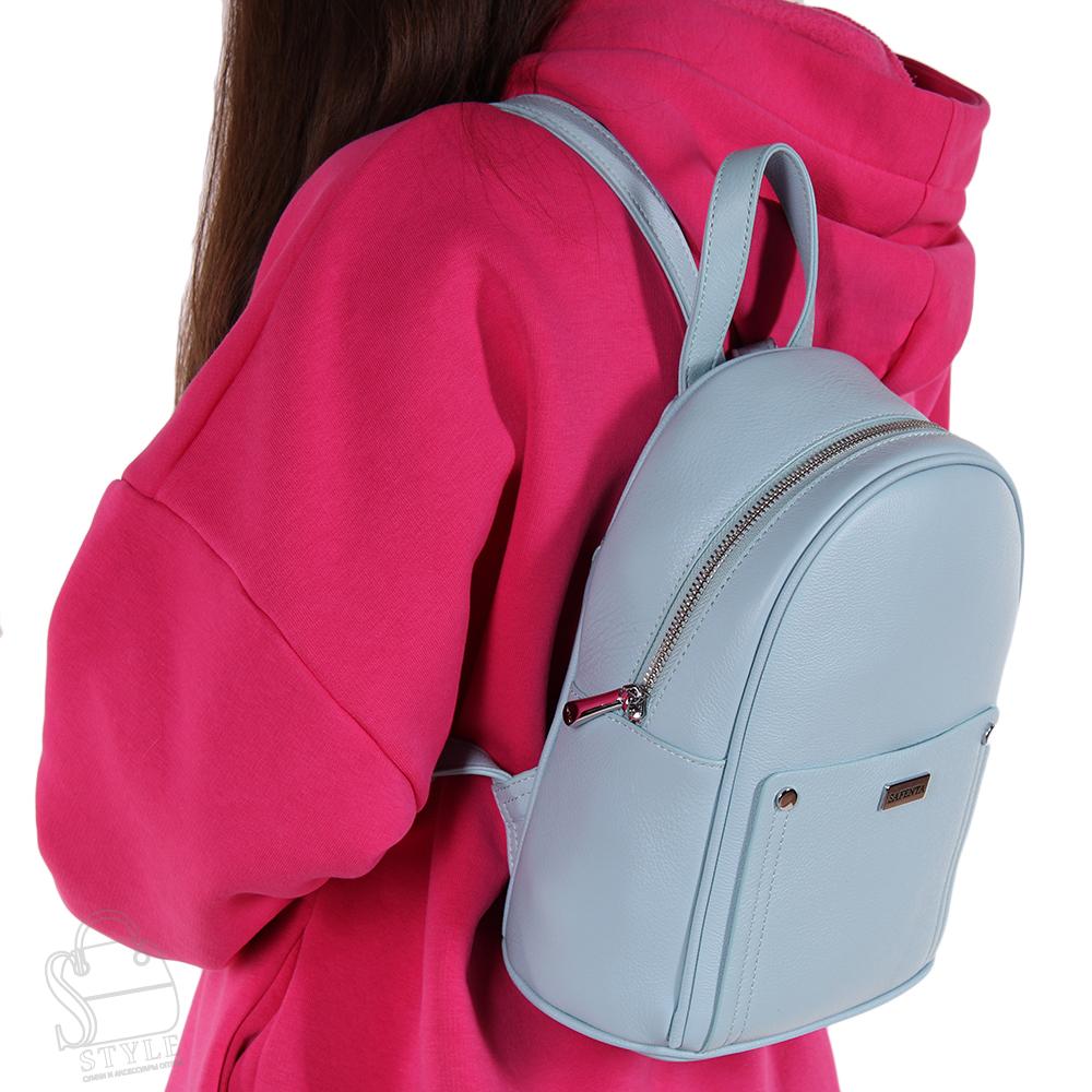 Рюкзак женский кожаный 99470 l.blue Velina Fabbiano-Safenta/30 в Новосибирске