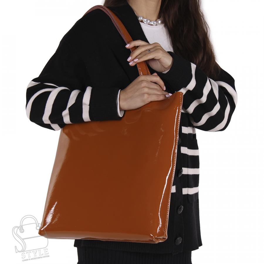 Сумка женская кожаная 5566P brown Polina&Eiterou в Новосибирске