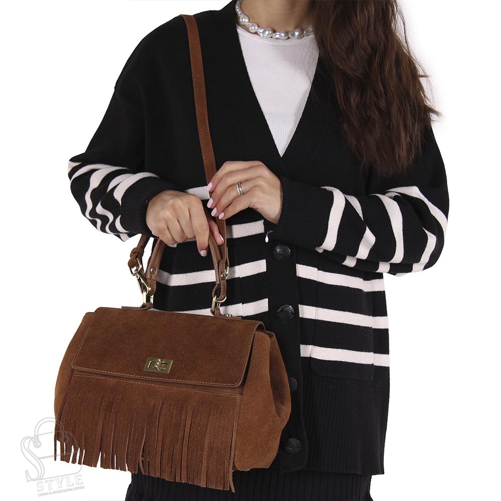Сумка женская кожаная 889NNAA brown Natale Navetta