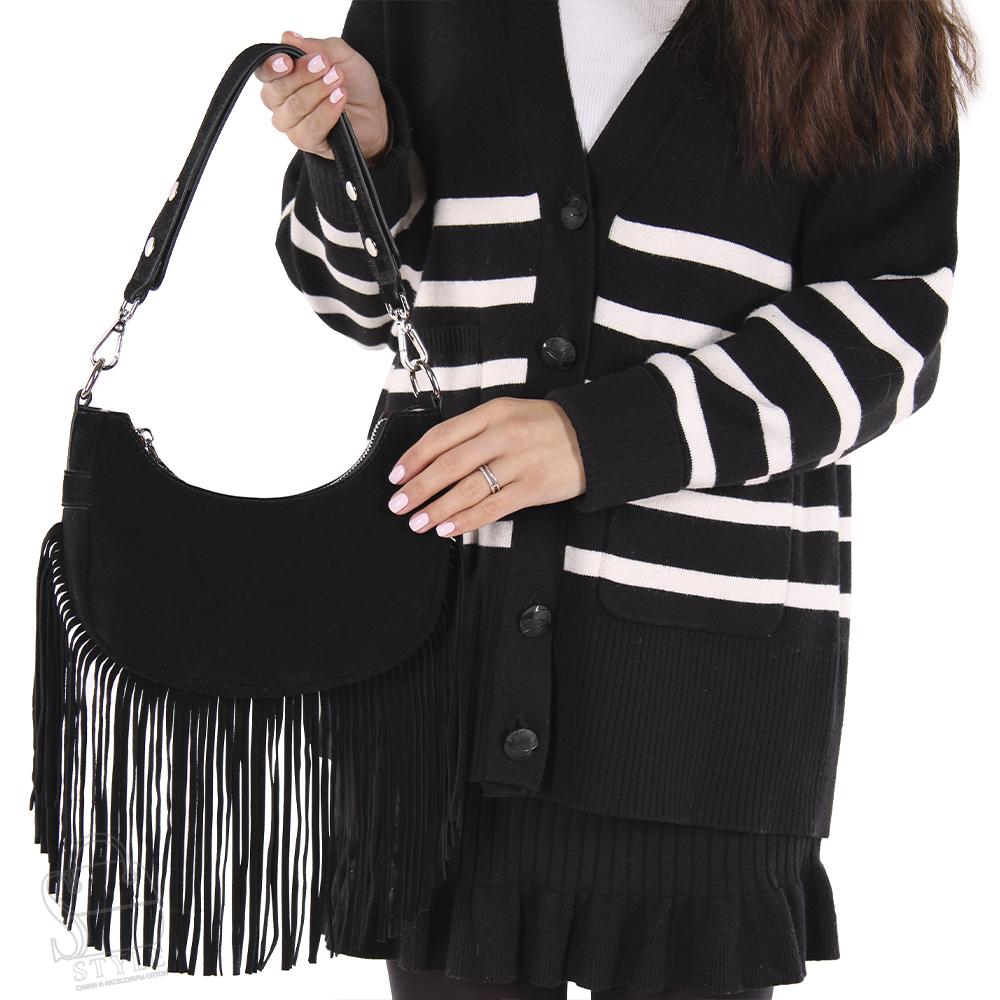 Сумка женская кожаная 99098NNAA black Natale Navetta