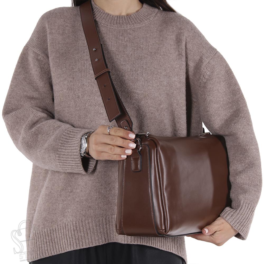 Сумка женская кожаная 9516NN brown Natale Navetta