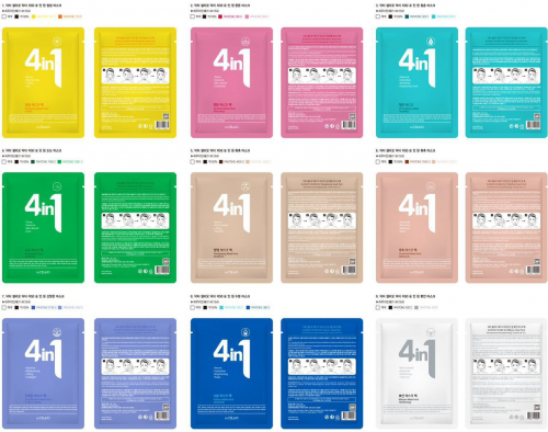 CELLIO/ НАБОР ТКАНЕВЫХ МАСОК 4 IN 1 MASK PACK 25 гр*10 шт (VITA/SSINGSSING)