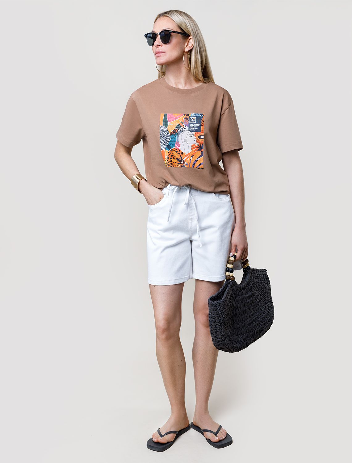 Шорты из эластичного денима D58.027 белый