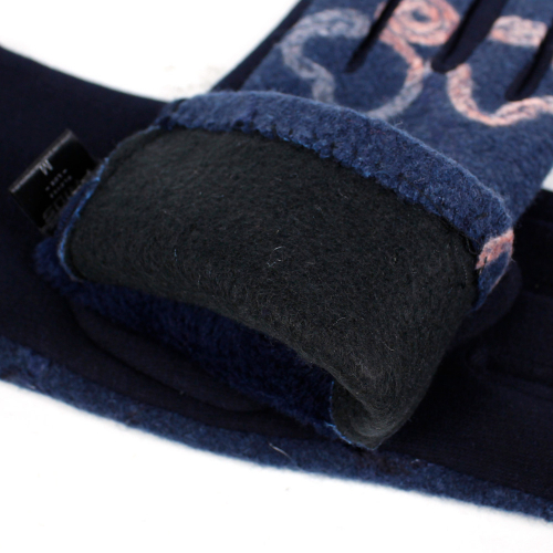 Сенсорные перчатки (драповые) с вышивкой
