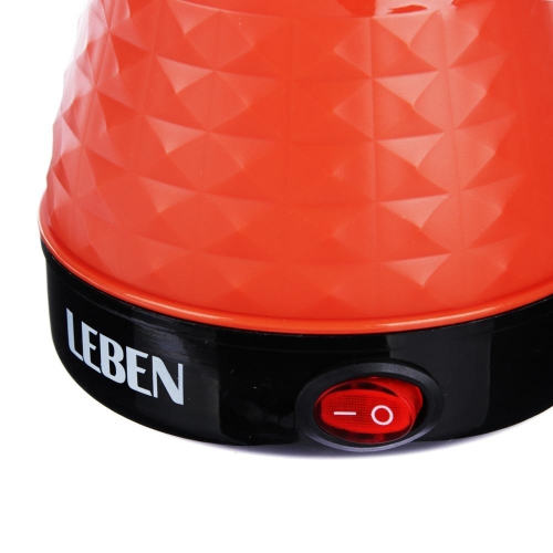 Турка электрическая LEBEN 0, 4 л, 1000 Вт, оранжевый цвет с фактурой, пластик