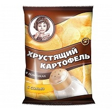 «Хрустящий картофель», чипсы с солью, произведены из свежего картофеля, 40 гВЧ803