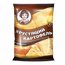 «Хрустящий картофель», чипсы со вкусом сыра, произведены из свежего картофеля, 70 г ВЧ834