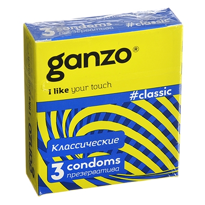 МЗ360134 Презервативы Ganzo классические, 3 шт.