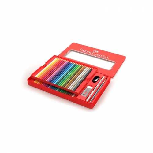 112448		Подарочный набор цветных карандашей Grip, набор цветов, в металлической коробке, 48 шт., + 1 чернограф карандаш Grip 2001 + 1 кисточка + 1 точилка