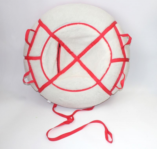 Надувные санки тюбинг/ватрушка Меховой Люкс Красный диаметр 110 см. Быстрик