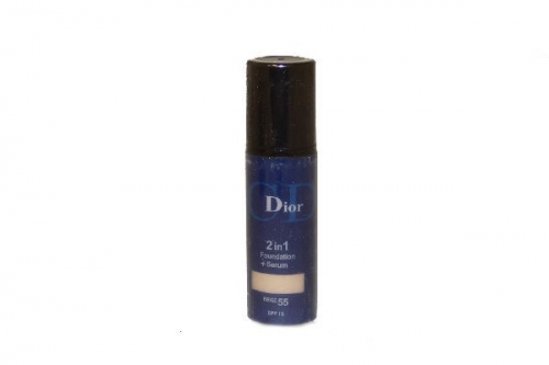 Тональный крем Dior 2in1 Foundation + Serum spf 15 30ml(синий) (КОПИИ)