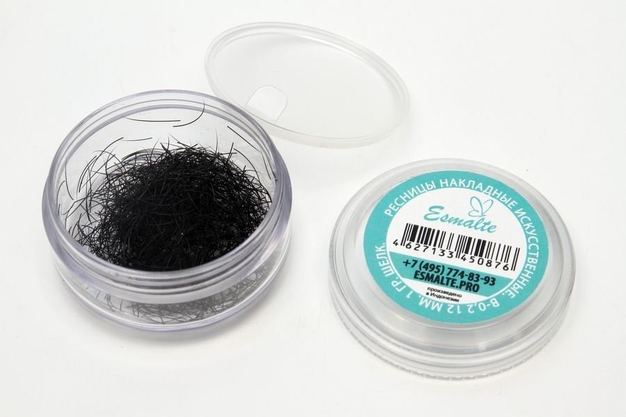 Ресницы Esmalte в банке B-0.2 - 12мм 1гр. Шелк (КОПИИ)