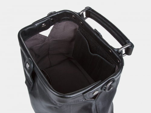 Черная кожаная женская сумка из натуральной кожи «W0013 Black»