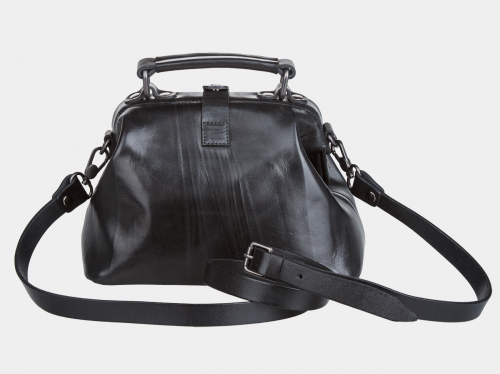 Черная кожаная женская сумка из натуральной кожи «W0013 Black»