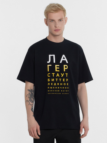 Футболка мужская черная с надписью 