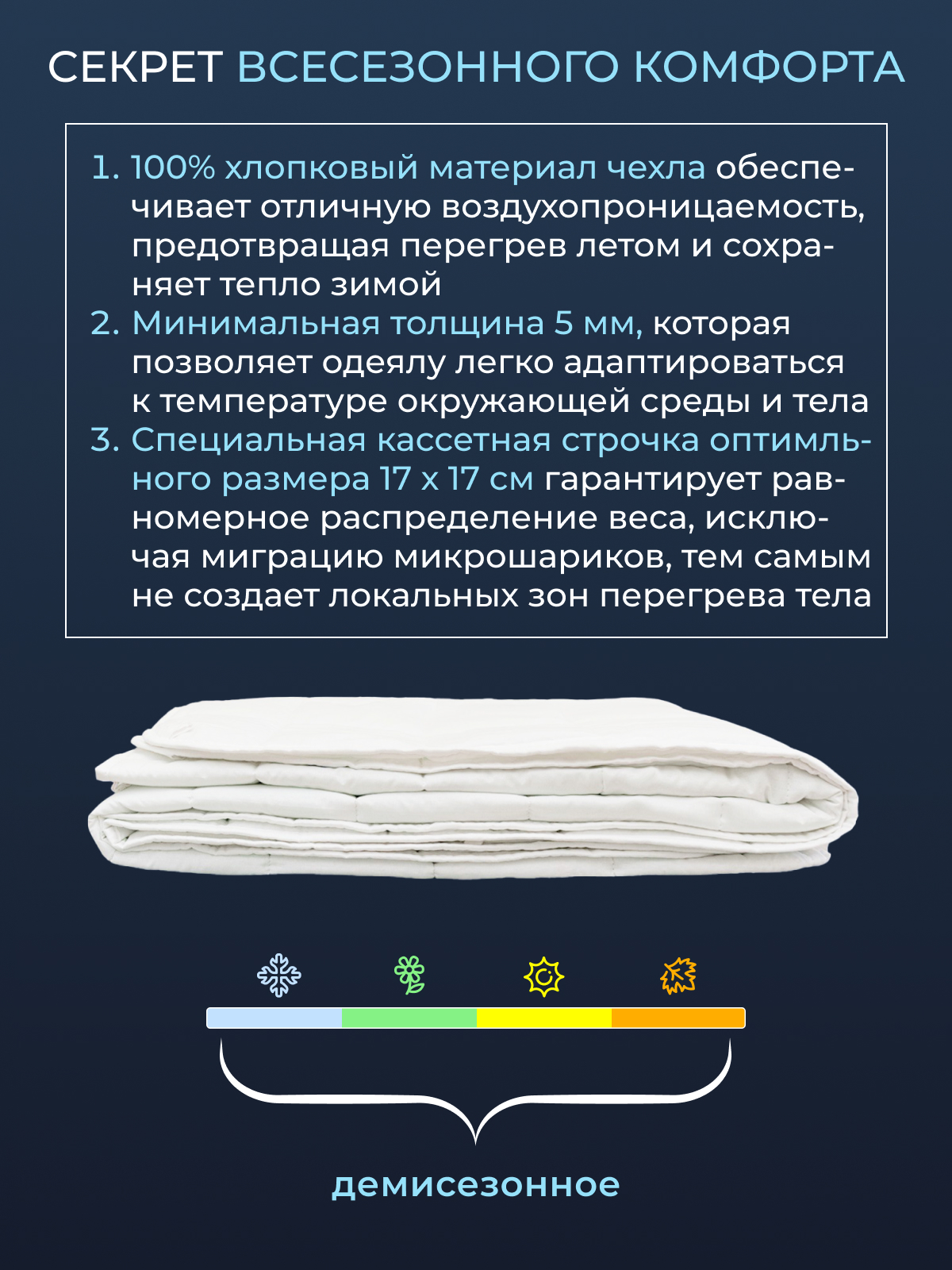 Одеяло Обними утяжеленное хлопок Реноме.