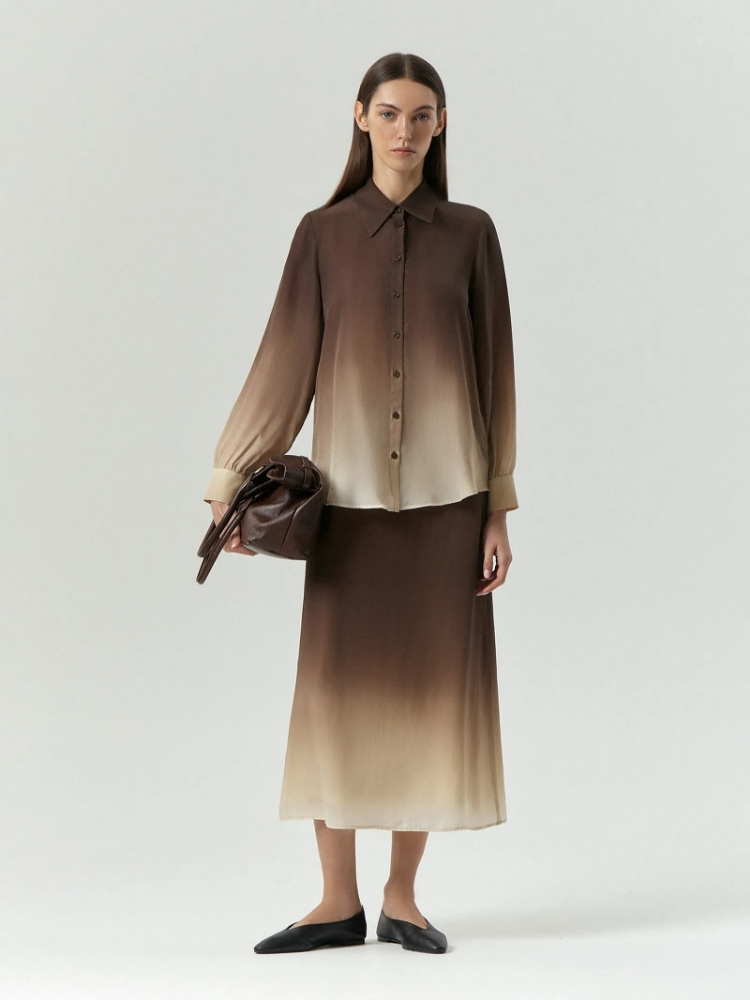 Юбка миди с градиентом ,
100% вискоза ,