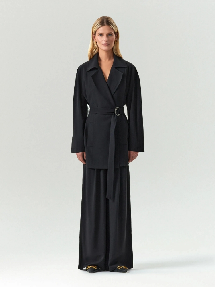 Жакет с поясом ,
93% вискоза, 7% полиэстер ,