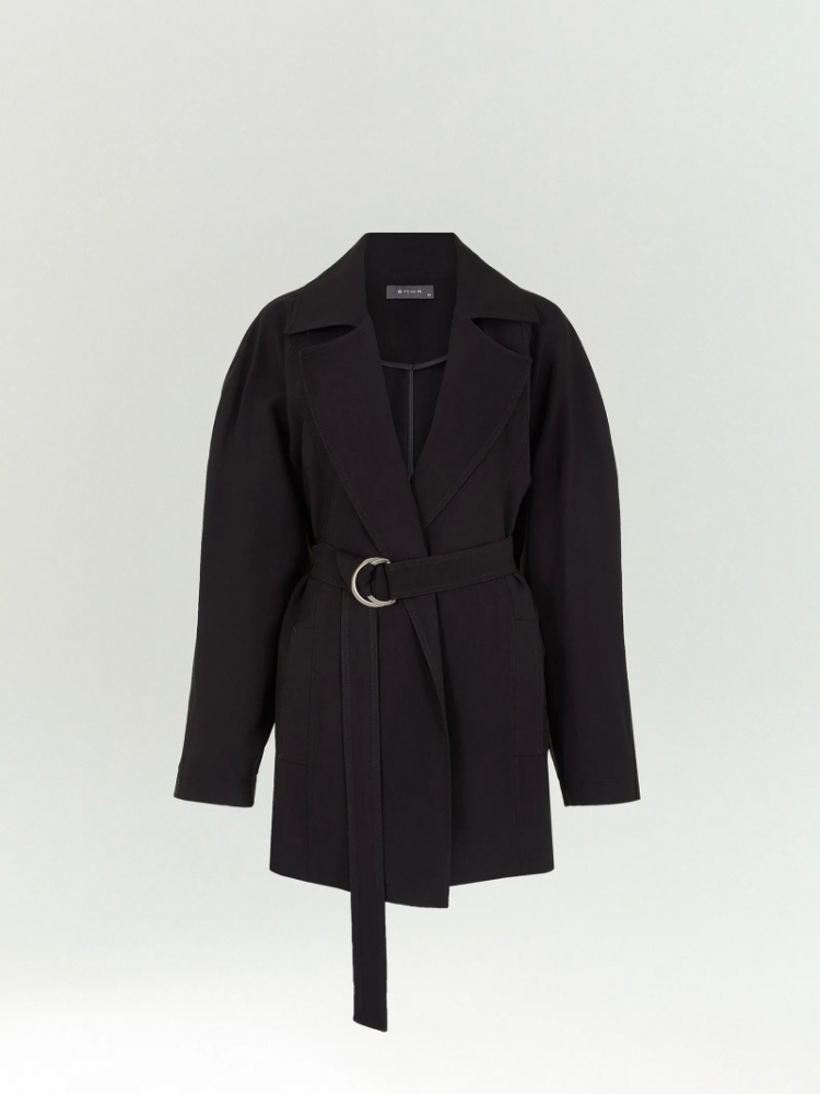 Жакет с поясом ,
93% вискоза, 7% полиэстер ,