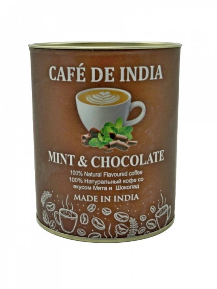 BHARAT BAZAAR Natural Instant Flavoured coffee Mint&Choco Кофе натуральный со вкусом мята и шоколад 100г