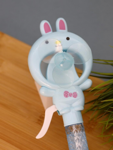 Портативный механический ручной вентилятор «Round rabbit», blue