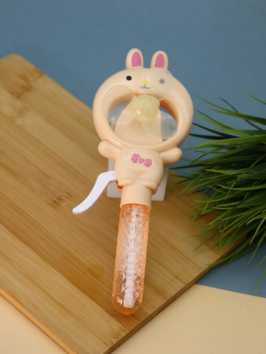 Портативный механический ручной вентилятор «Round rabbit», yellow