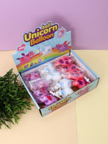 Мялка - антистресс «Unicorn balloon», шоу-бокс 12 шт.
