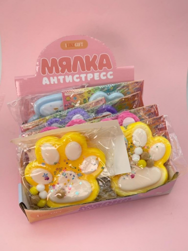 Мялка - антистресс «Игривая Таба ЛАПКА», mix, шоу-бокс 8 шт.
