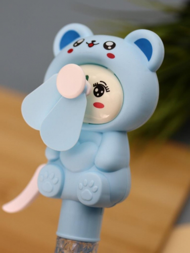 Портативный механический ручной вентилятор «Interesting kitty», blue