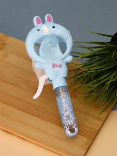 Портативный механический ручной вентилятор «Round rabbit», blue
