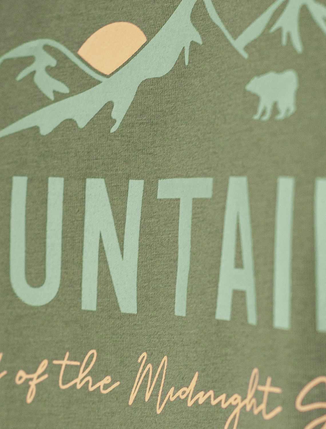 Футболка из премиального хлопка с авторским принтом U49.045 т.оливковый_горы