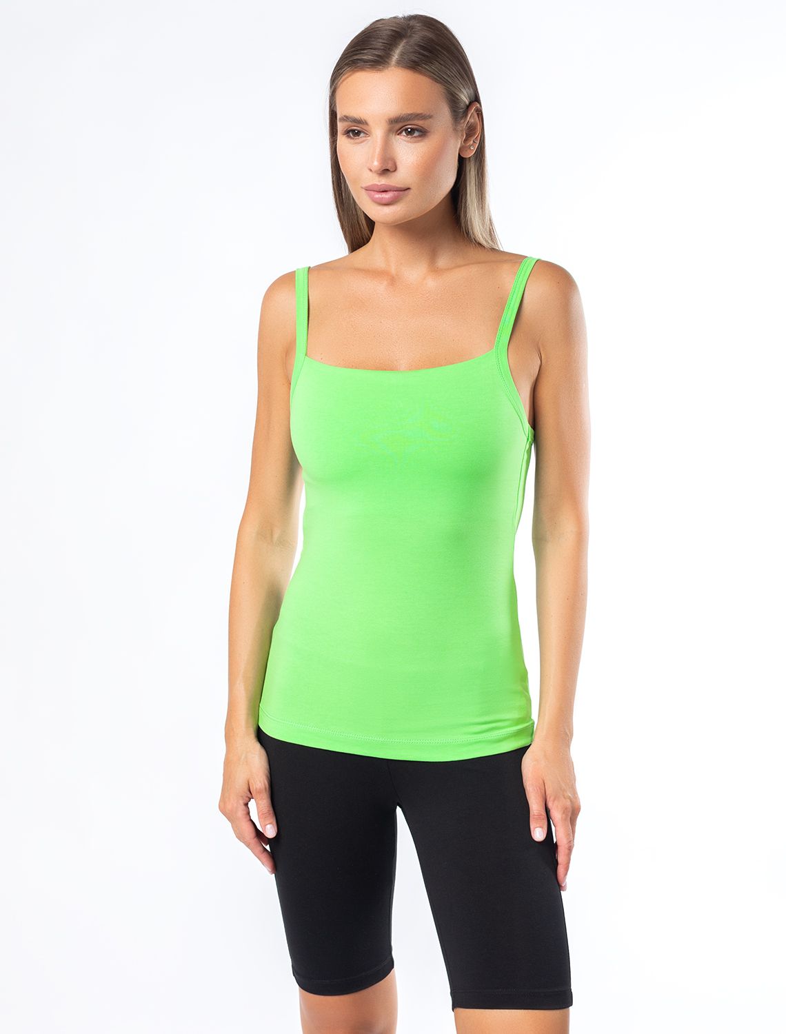 Ст.цена 860р Топ с двуслойной зоной бра из премиального хлопка D43.209 светло-зеленый