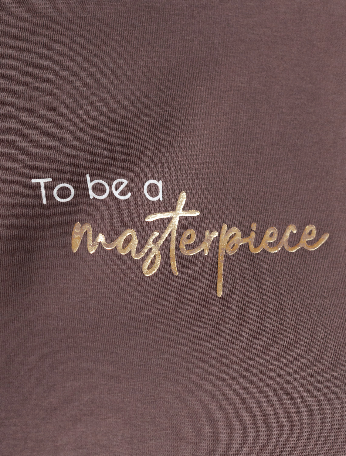 Футболка из премиального хлопка с авторским принтом D49.110 т. кофейный_masterpiece