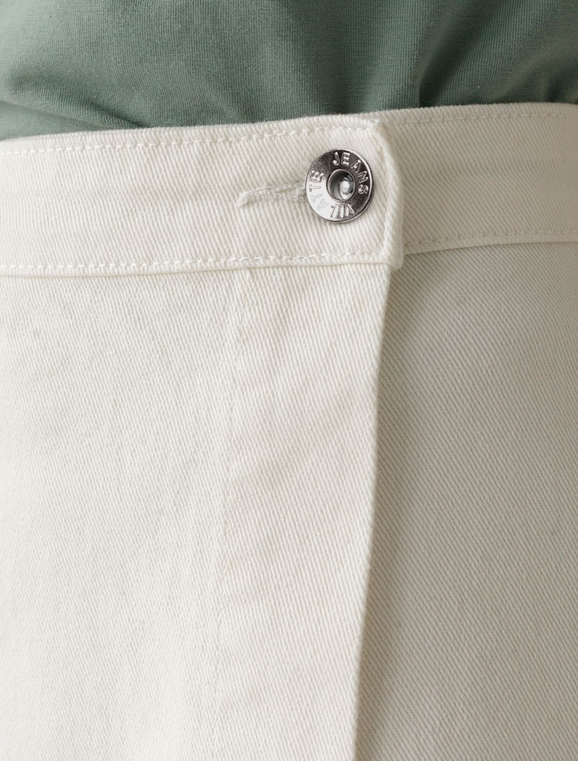 Юбка на запАх из эластичного денима D56.112 белый