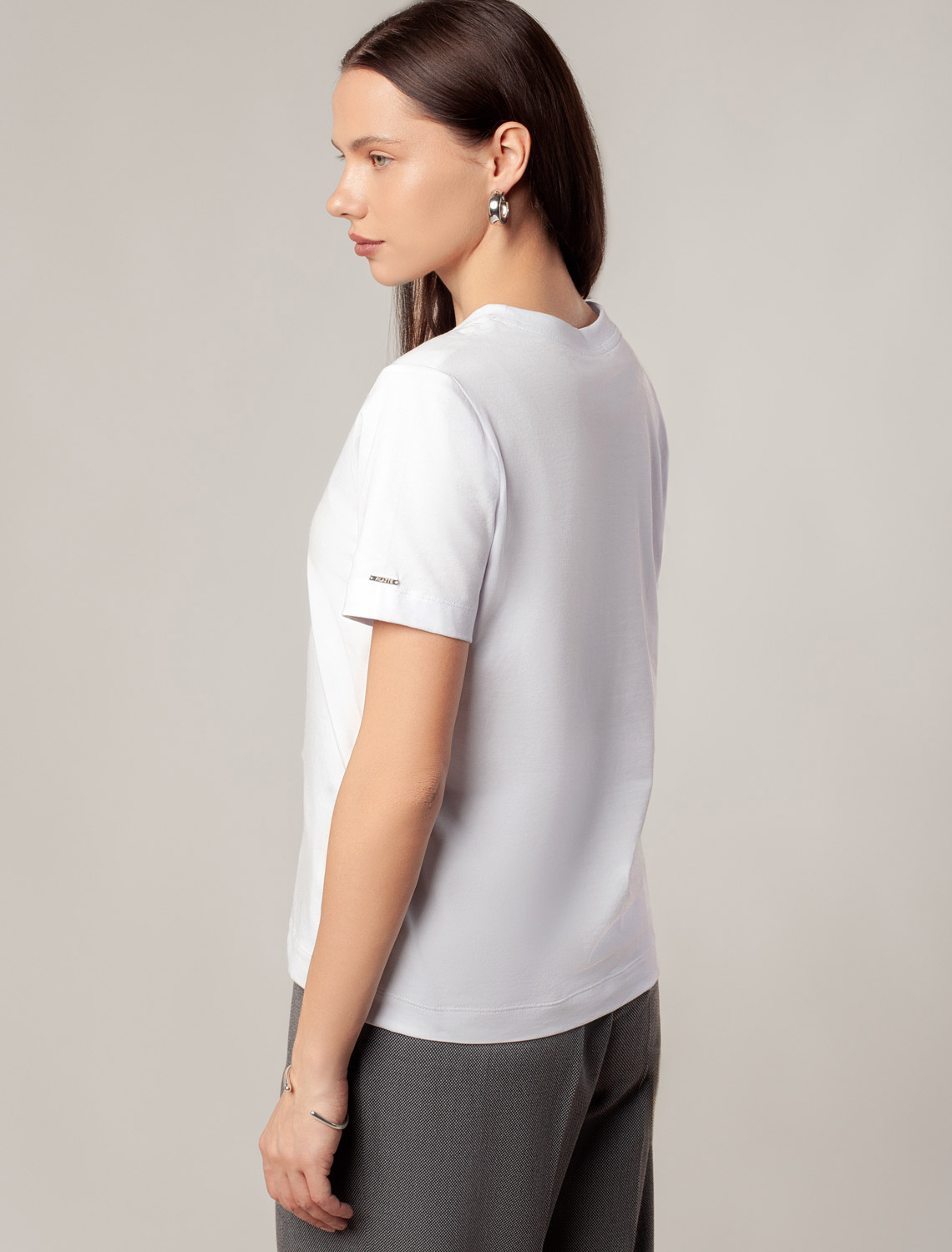 Футболка из премиального хлопка с авторским принтом D49.110 белый_own story