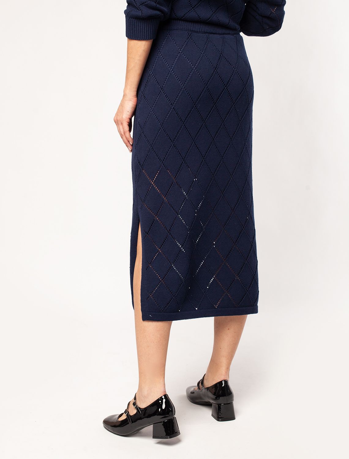 Ст.цена 2490р Вязаная юбка на подкладке D36.013 темно-синий