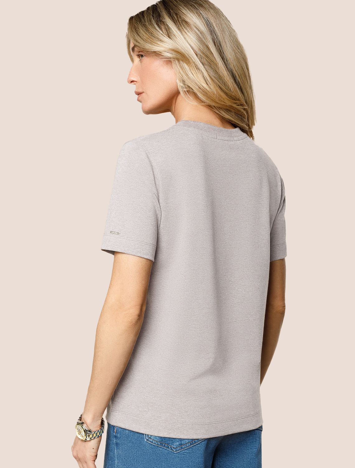 Футболка из премиального хлопка D49.110 кофейный меланж