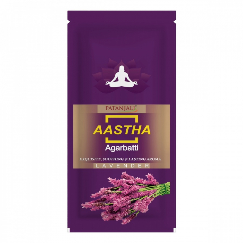 PATANJALI Aastha Agarbatti Lavender Благовоние Лаванда 150г