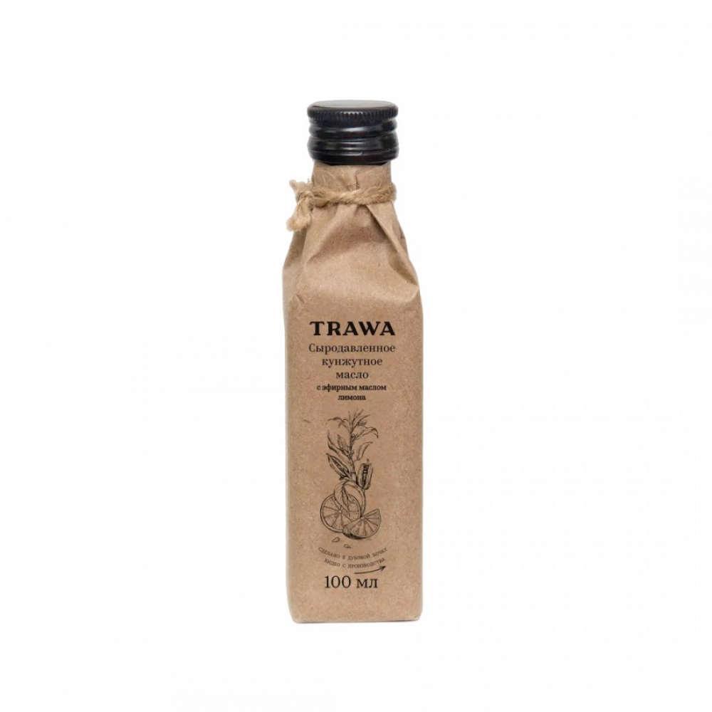 TRAWA Sesame oil Масло сыродавленное кунжутное с эфирным маслом лимона бутылка 100мл