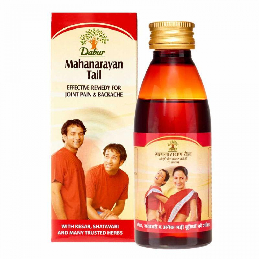 DABUR Mahanarayan Tail Масло Маханараян Тайл для снижения болей в мышцах и суставах 100мл