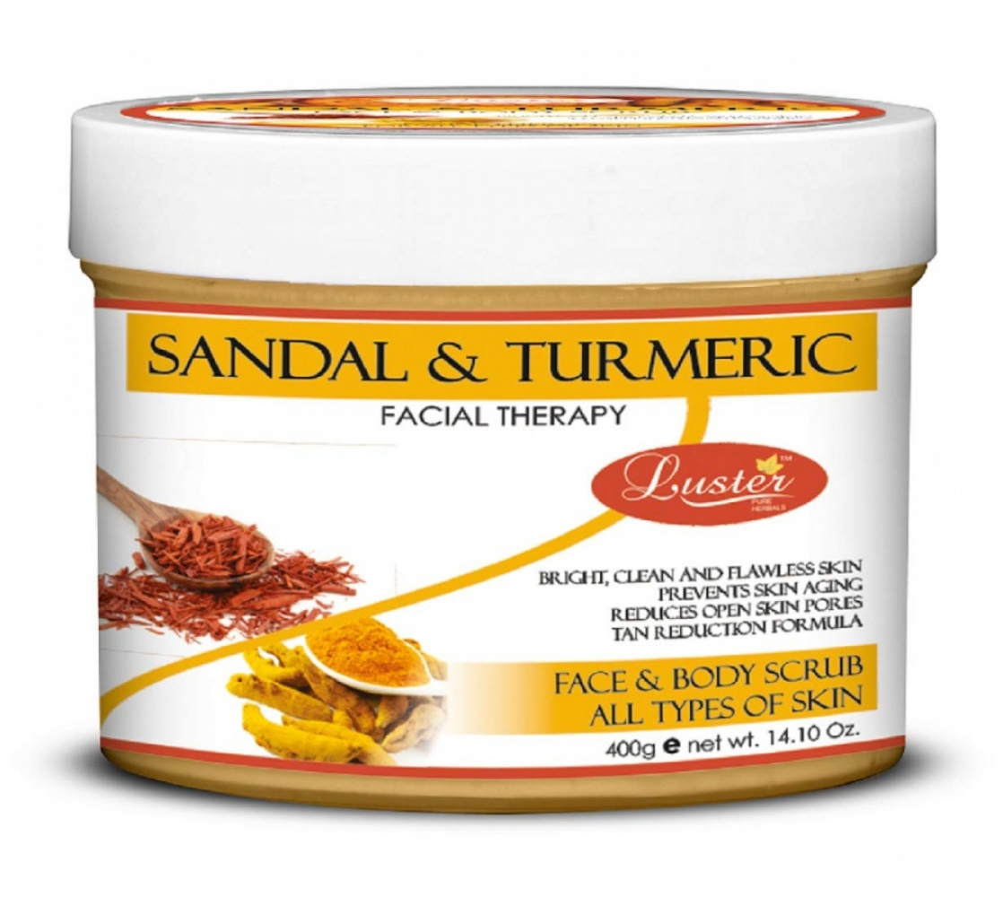 LUSTER Sandal & Turmeric Cream Scrub Крем-скраб для лица и тела с экстрактами сандала и куркумы 400г