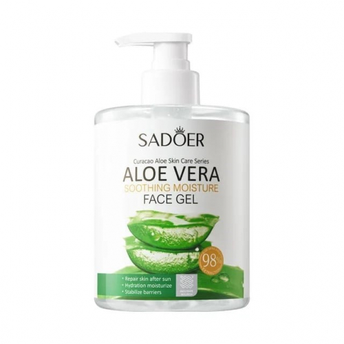 SADOER  Гель для лица ALOE VERA Успокаивающий Восстанавливающий с АЛОЭ  500мл  (SD-51834)
